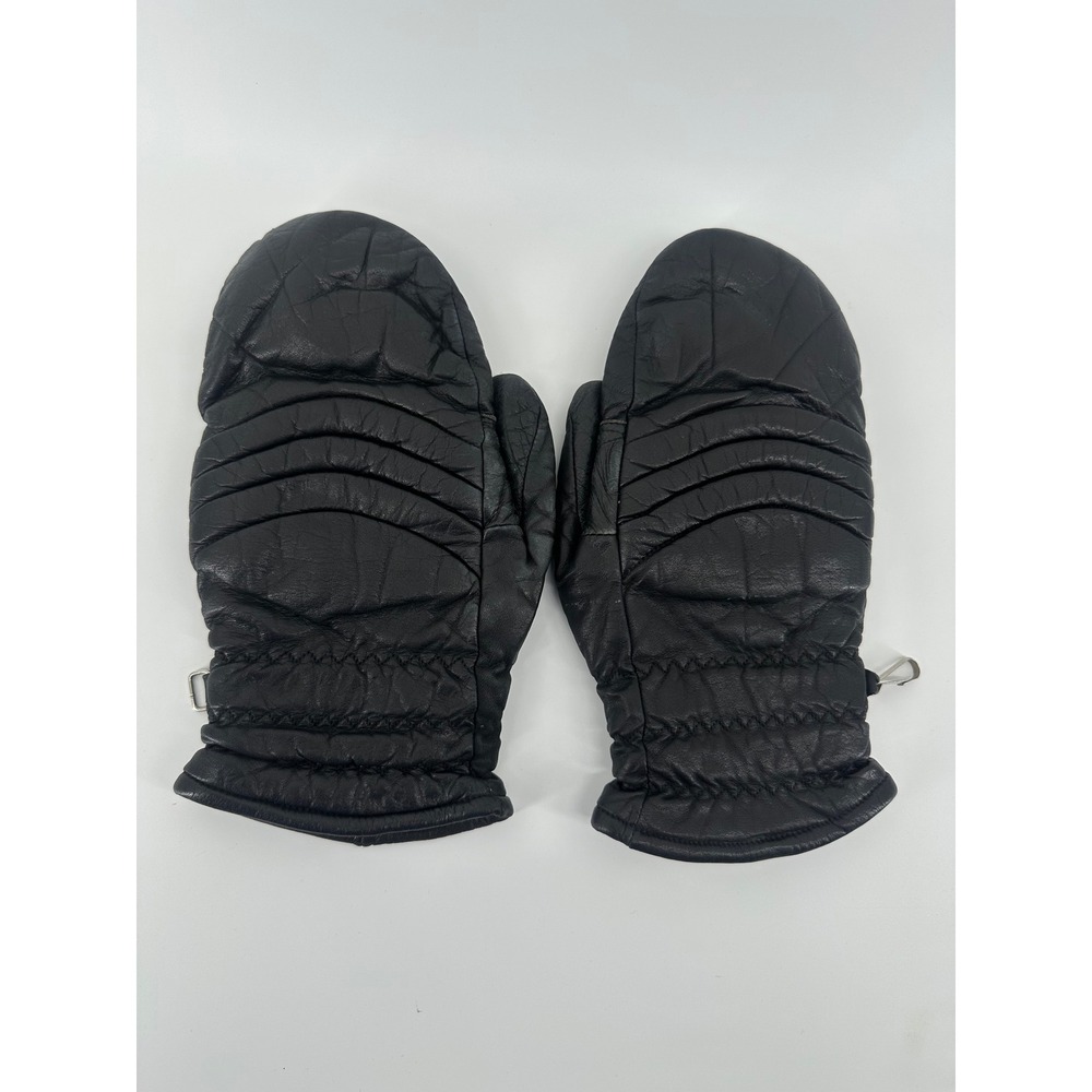 Audisco Vintage Black Cowhide Leather Mittens Men Medium Style 871 Japan